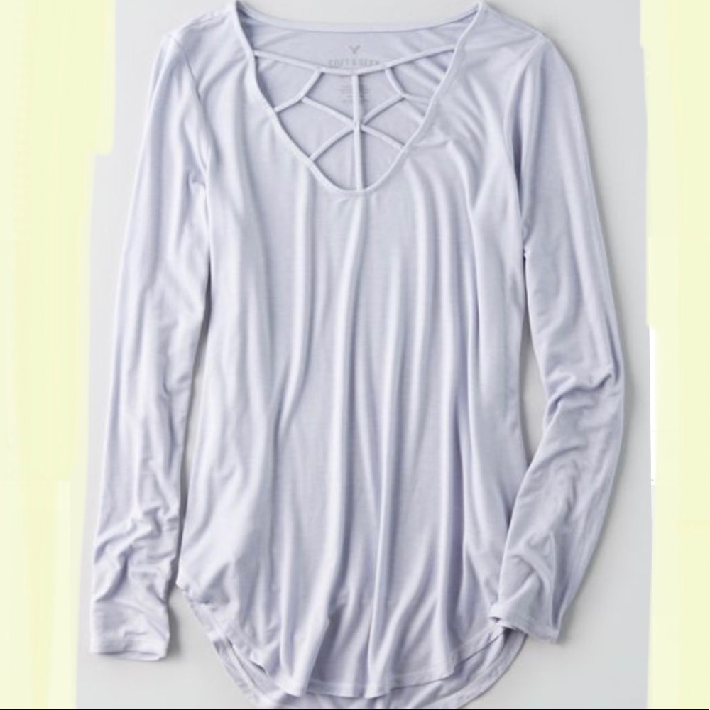 AEO Soft & Sexy Cage Front T-shirt, Sz M